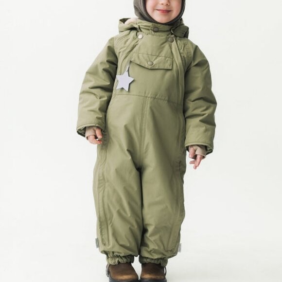 Mini A Ture Winter Snowsuit MATWISTI fleece lined Sz 1 Year 80 cm New Aloe Green - Picture 1 of 9